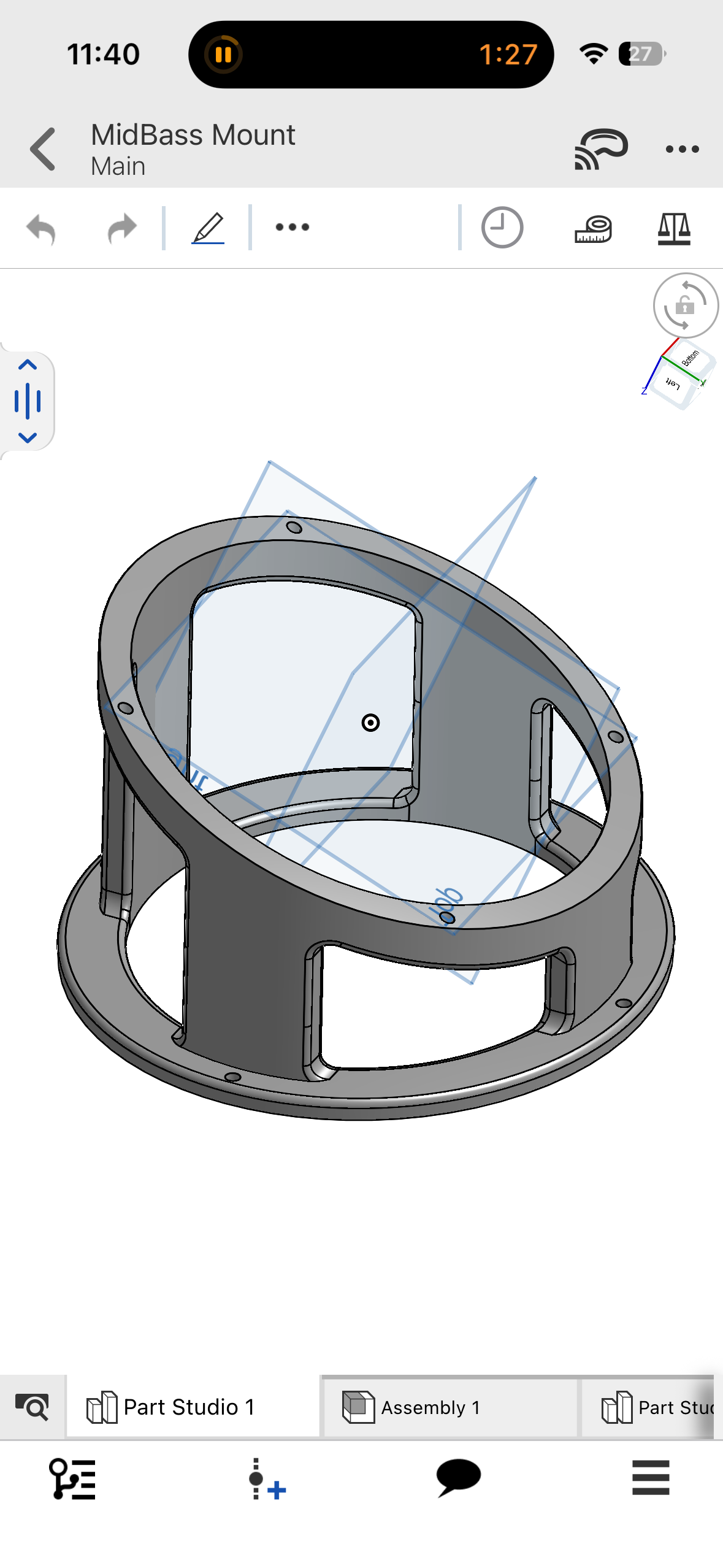 Custom midbass speaker mounting in the Jeep